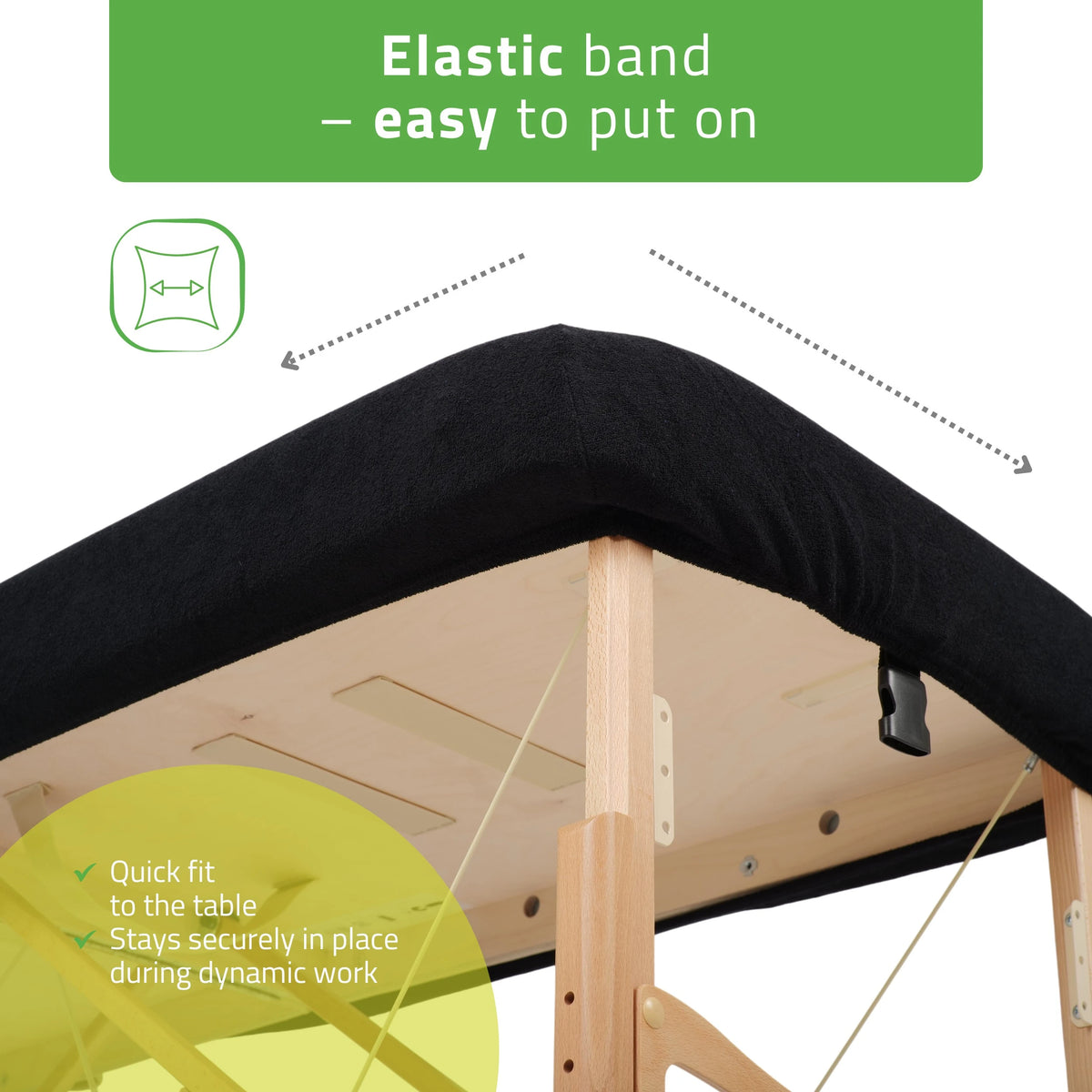 Terry Table Sheet for portable tables 70-75/ 180-185 black