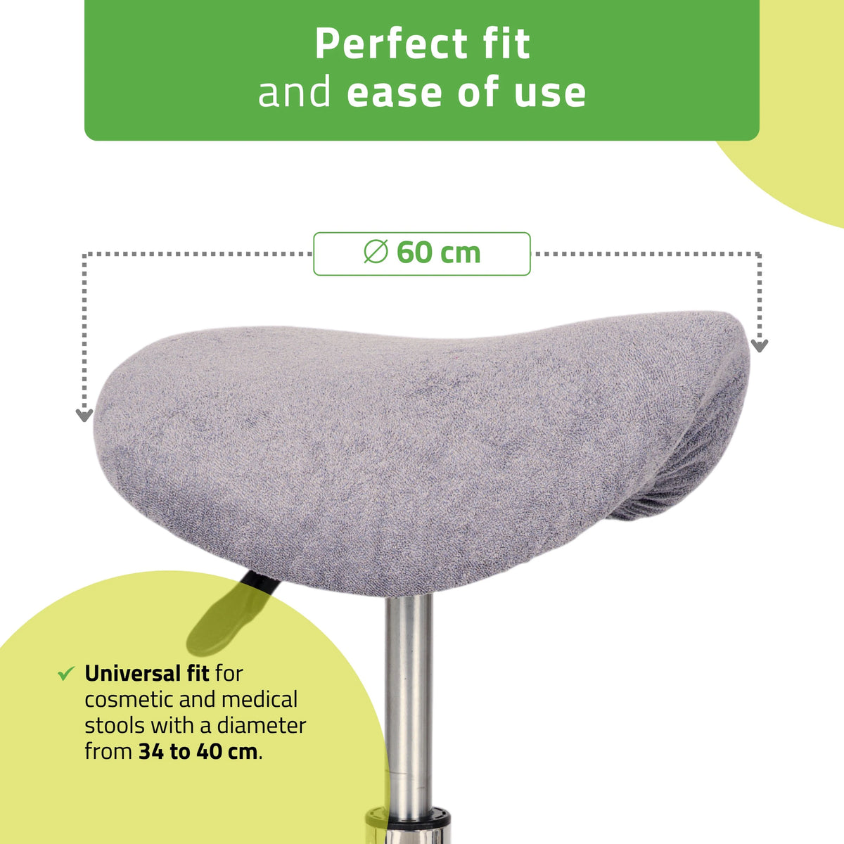 Frotte cover with elastic for stool, diameter 60 cm gray