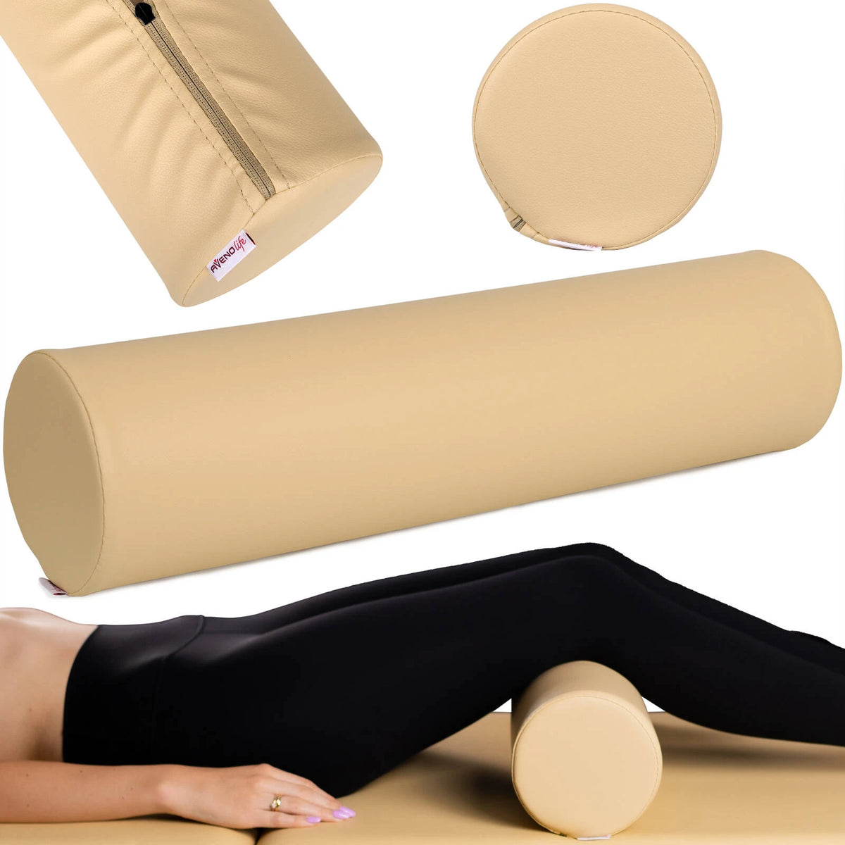 Round Bolster 15x60 - K533, Beige