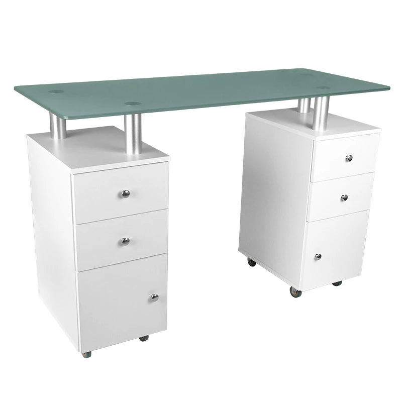 Manikīra galds GLASS COSMETIC, balts