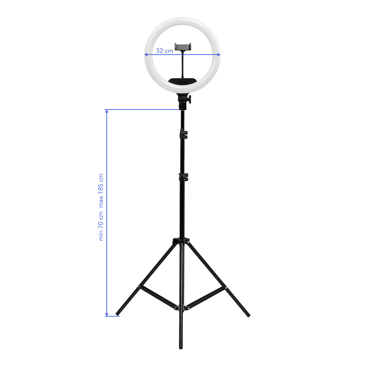 LED Ringlight 13" 36W met standaard, zwart