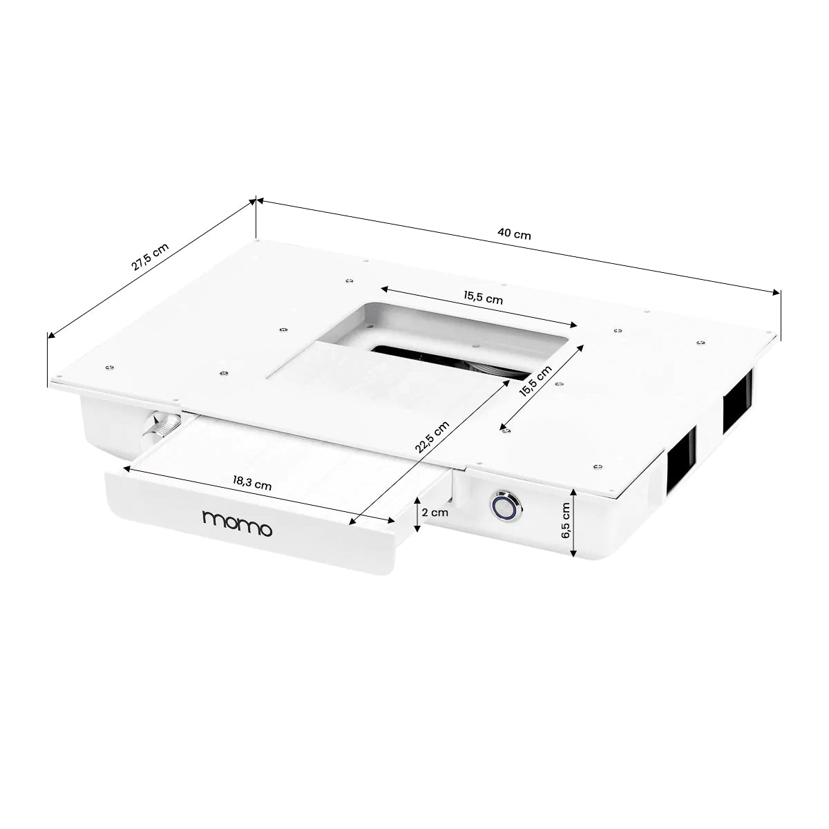 Giovanni Tavolo manicure G031 con aspiratore, bianco (2a scelta)