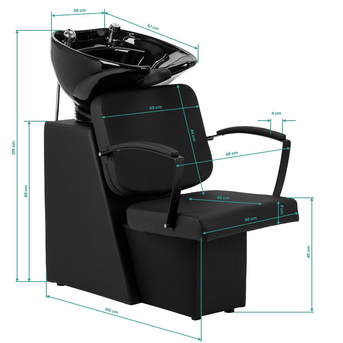 Hairdressing wash unit Hair System Edge Noir
