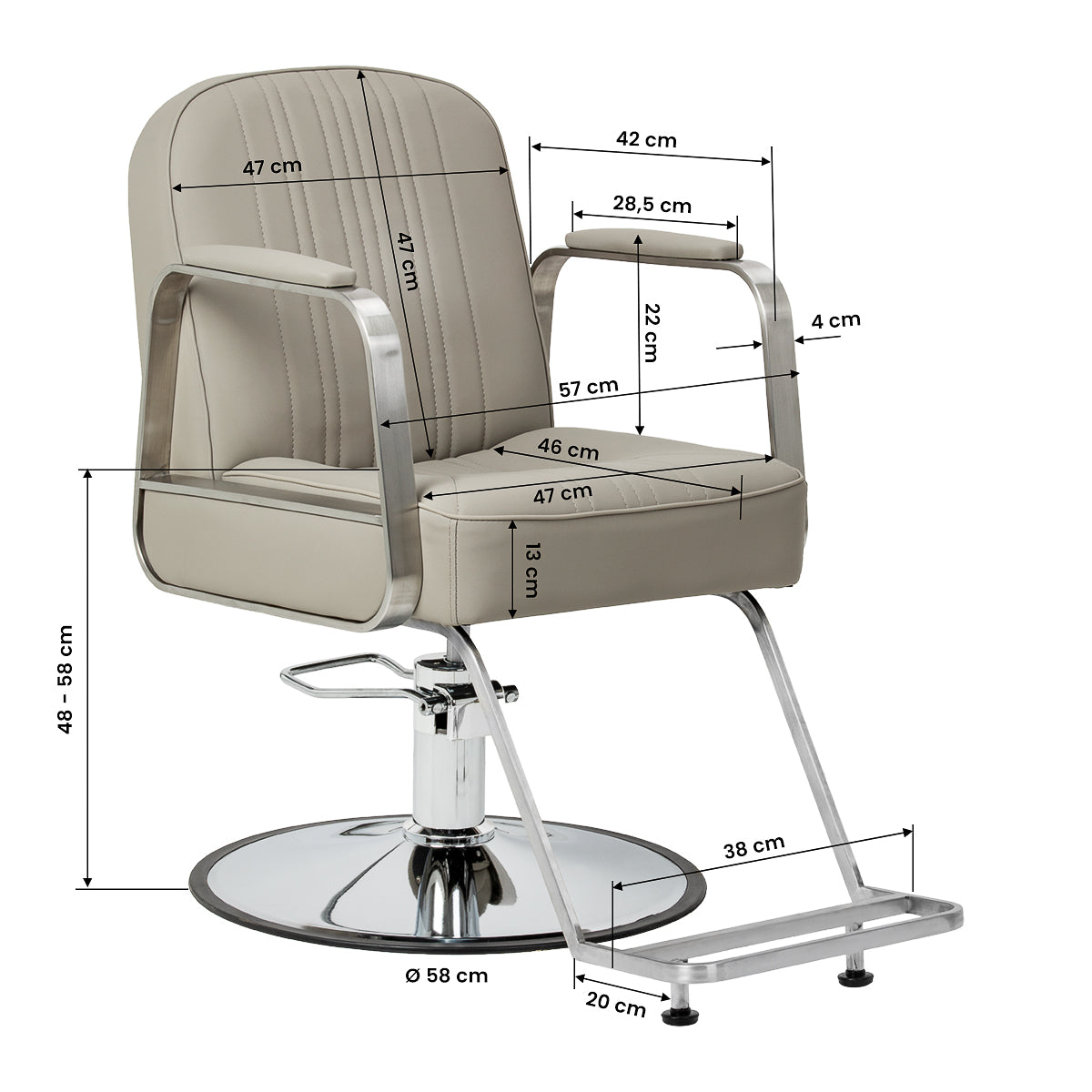 Gabbiano Acri Friseurstuhl, Beige