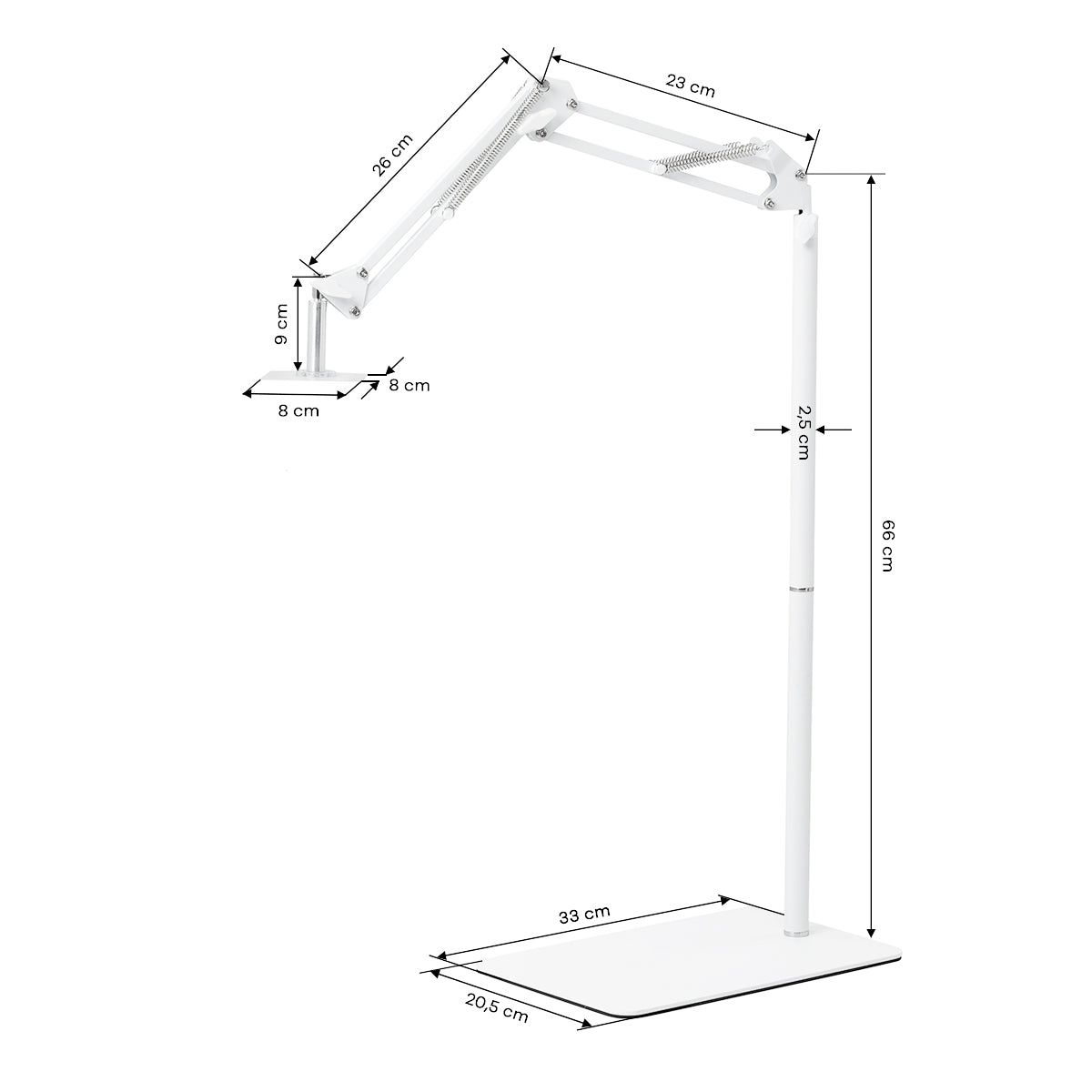 Pedicure lamp stand, white (lamp not included)