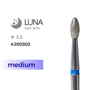 Luna Bits Dimanta frēzes uzgalis Elipse, 2,3 mm, zila