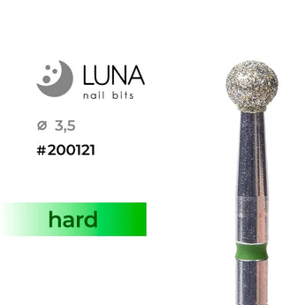 Luna Bits Dimanta frēzes uzgalis Lodīte, 3,5 mm, zaļa