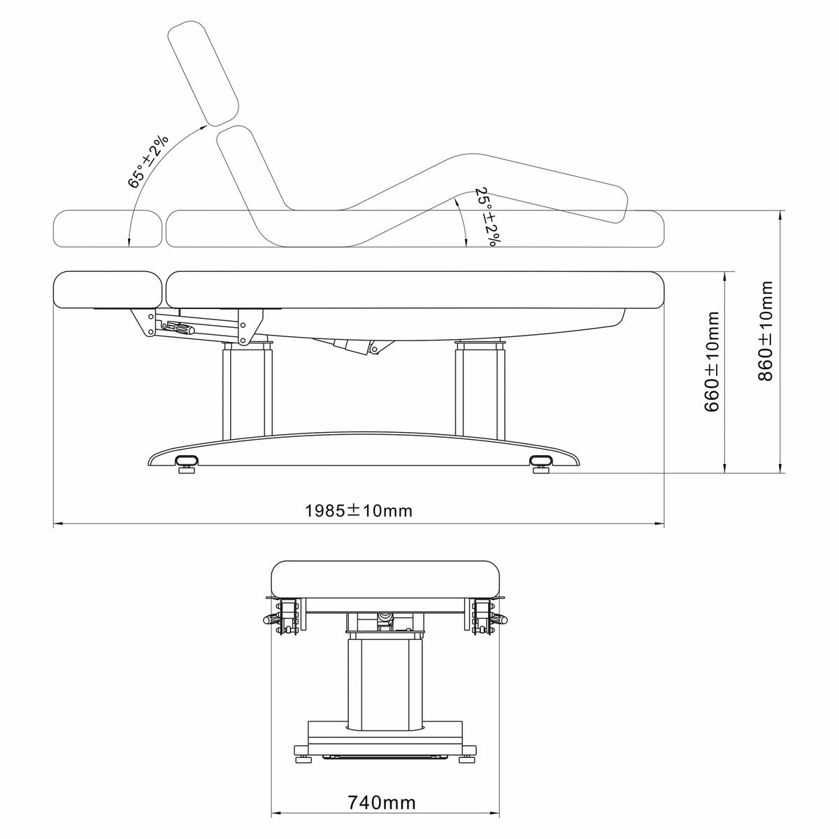 Table de massage fixe Gemini Flex HEAT So Skin K429 Gris