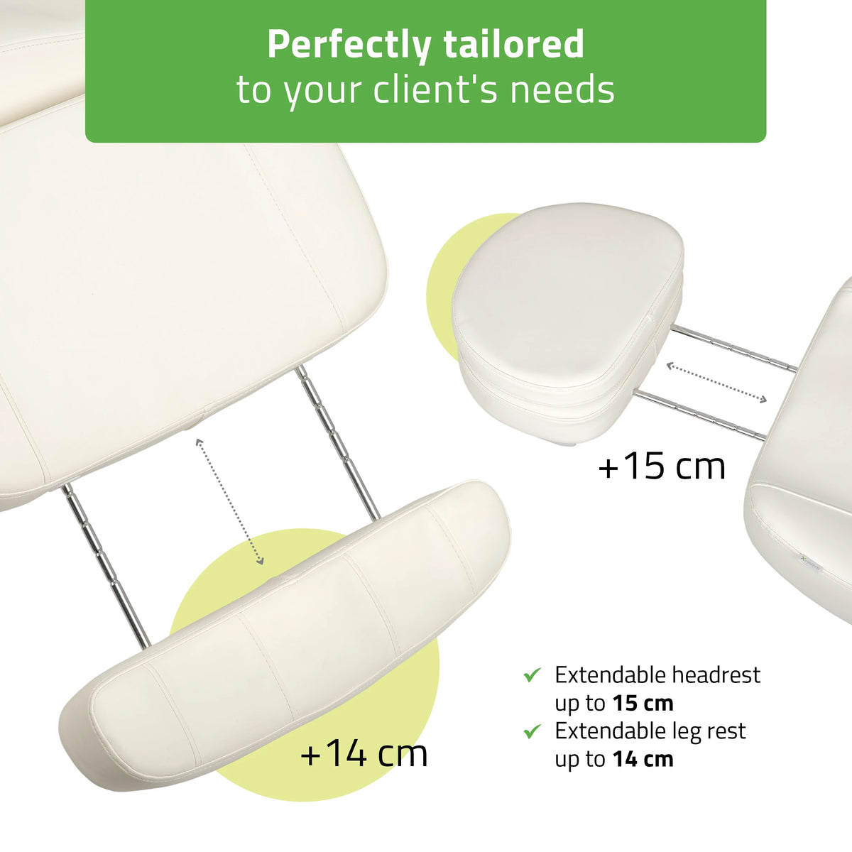 Poltrona estetista elettrica Luxoria PRO 5 K701, bianco neve