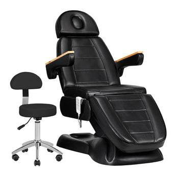 SILLON LUX 273b Kosmetologinė lova, juoda + meistro kėdė 304