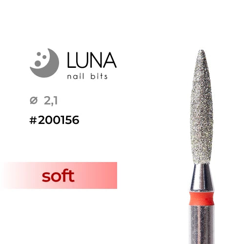 Luna Bits Dimanta frēzes uzgalis Liesma, 2,1 mm, sarkana