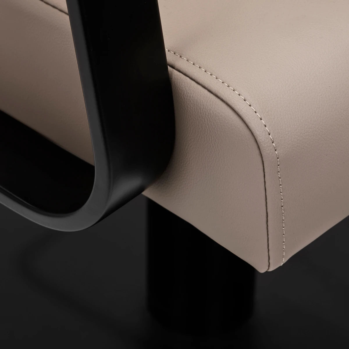 Gabbiano Porto Poltrona da parrucchiere, nero-beige