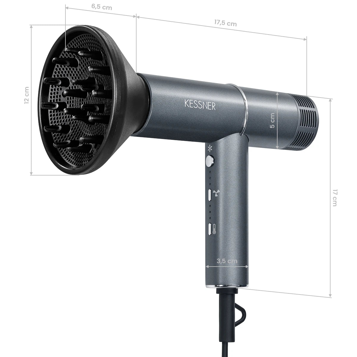 Kessner JET 1600 Ionic profesionāls matu fēns bez oglītēm
