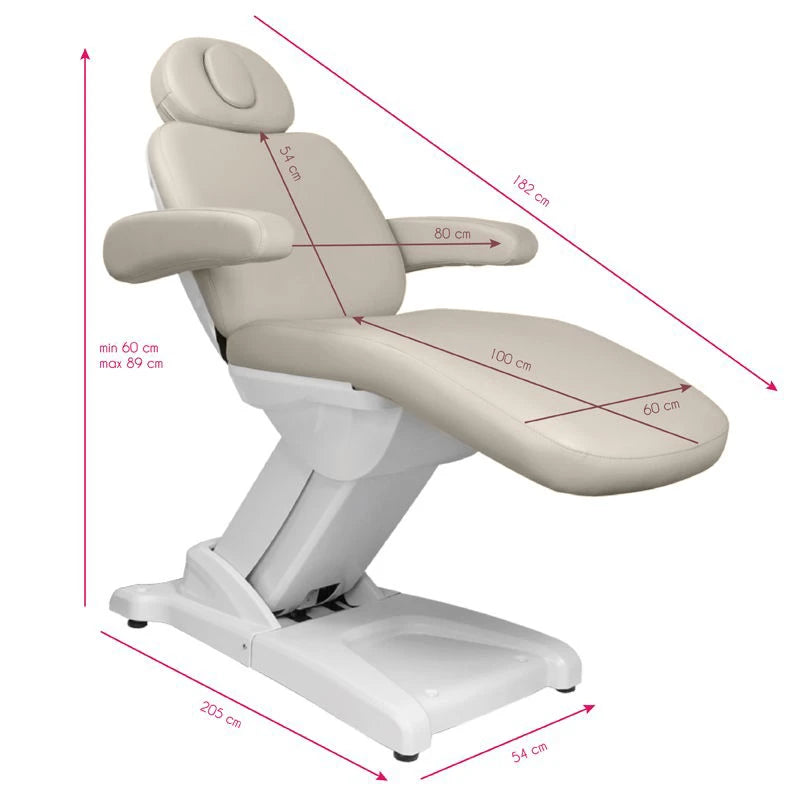 Косметологическое кресло-кушетка 970b, 3 мотора, серое
