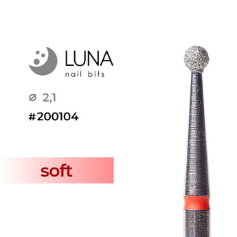 Luna Bits Dimanta frēzes uzgalis Lodīte, 2,1 mm, sarkana, smalkgraudaina