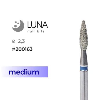 Luna Bits Dimanta frēzes uzgalis Liesma, 2,3 mm, zila