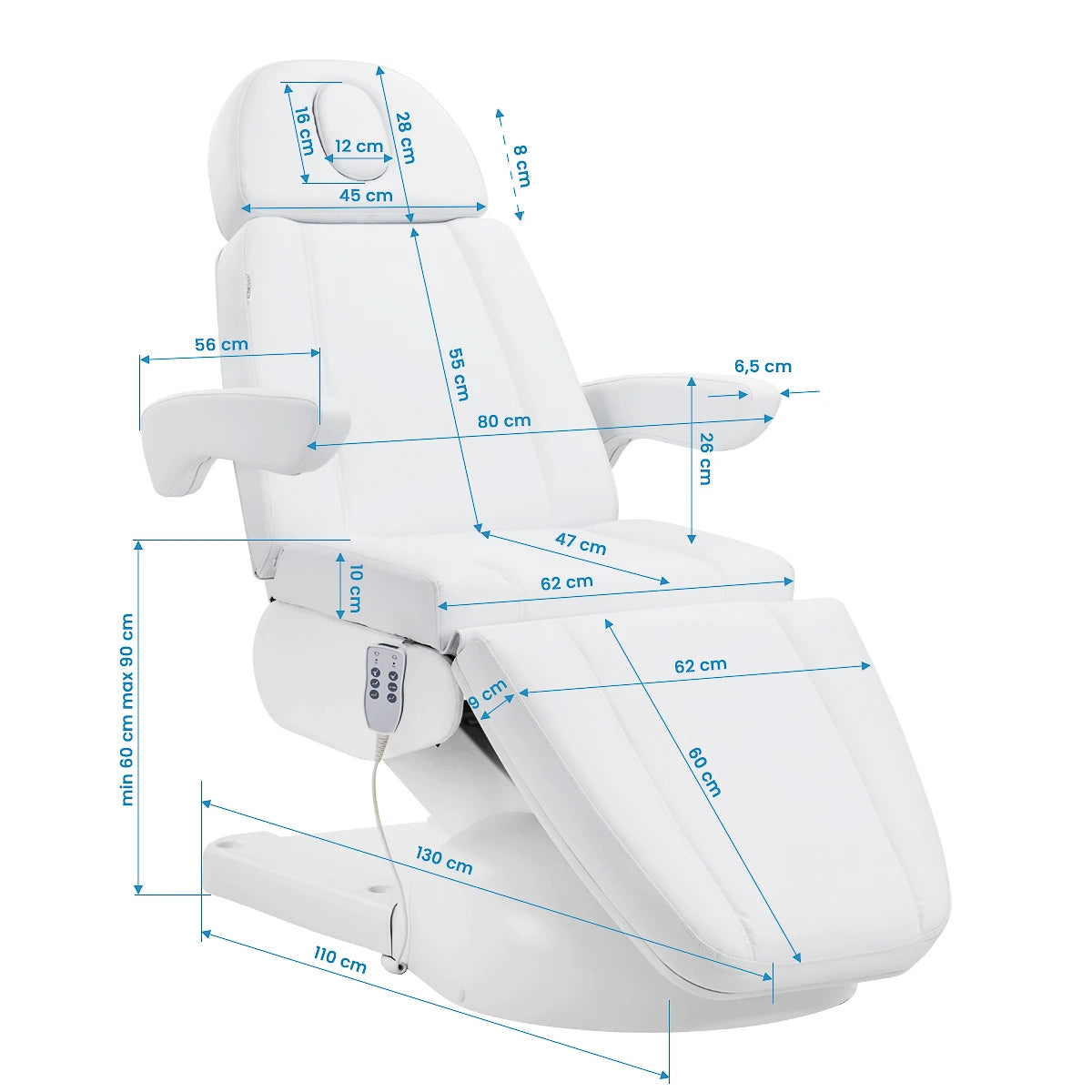 Azzurro Lux cosmetic chair 3m white