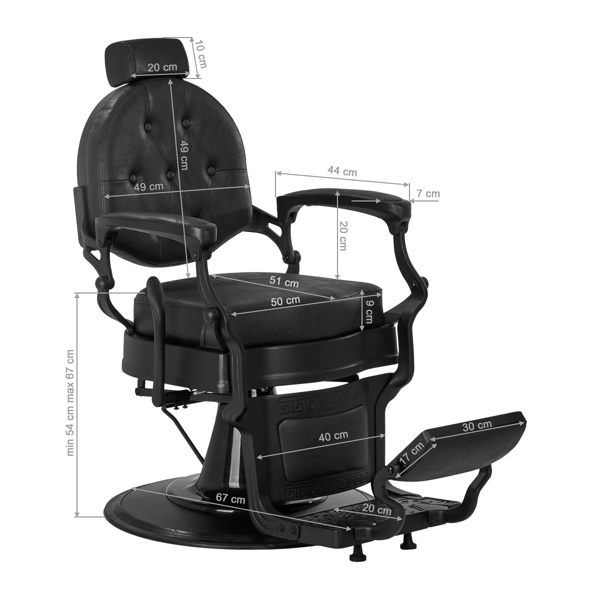 Hairdressing chair Gabbiano President black