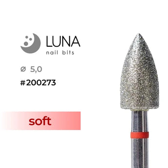 Luna Bits Dimanta frēzes uzgalis Konuss, 5,0 mm, sarkana, smalkgrauds