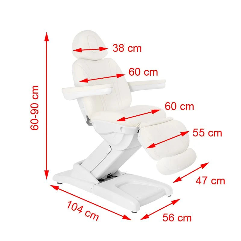 Beauty bed-couche 872, 4 motors, white