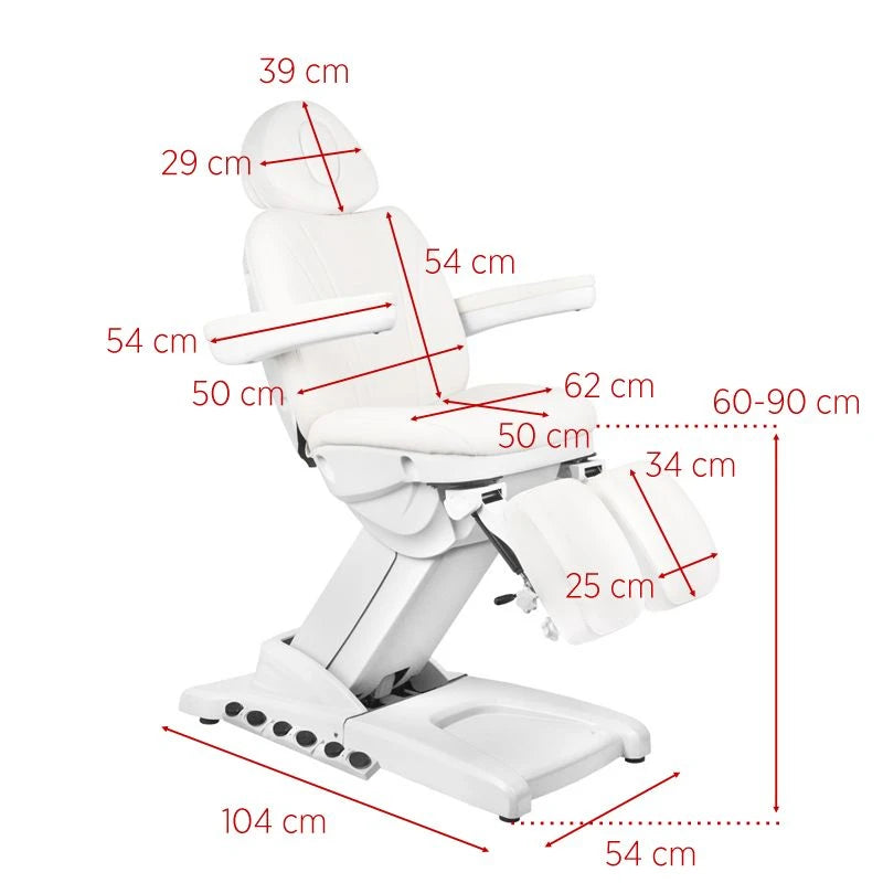 Fauteuil de pédicure AZZURRO PEDI PRO EXCLUSIVE, 3 moteurs, blanc