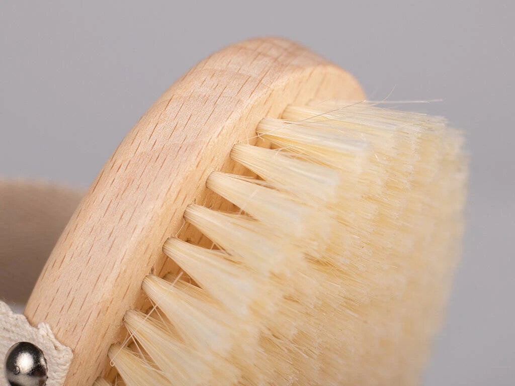 Dry massage brush - 100% bleached bristles, HABYS