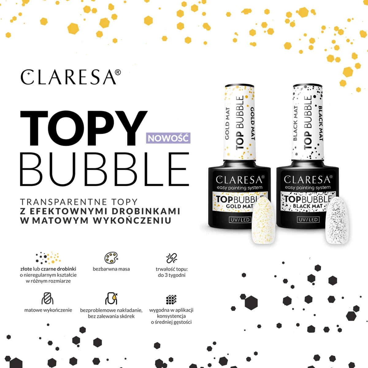 Claresa Top Bubble Gold Matt No Wipe -5g