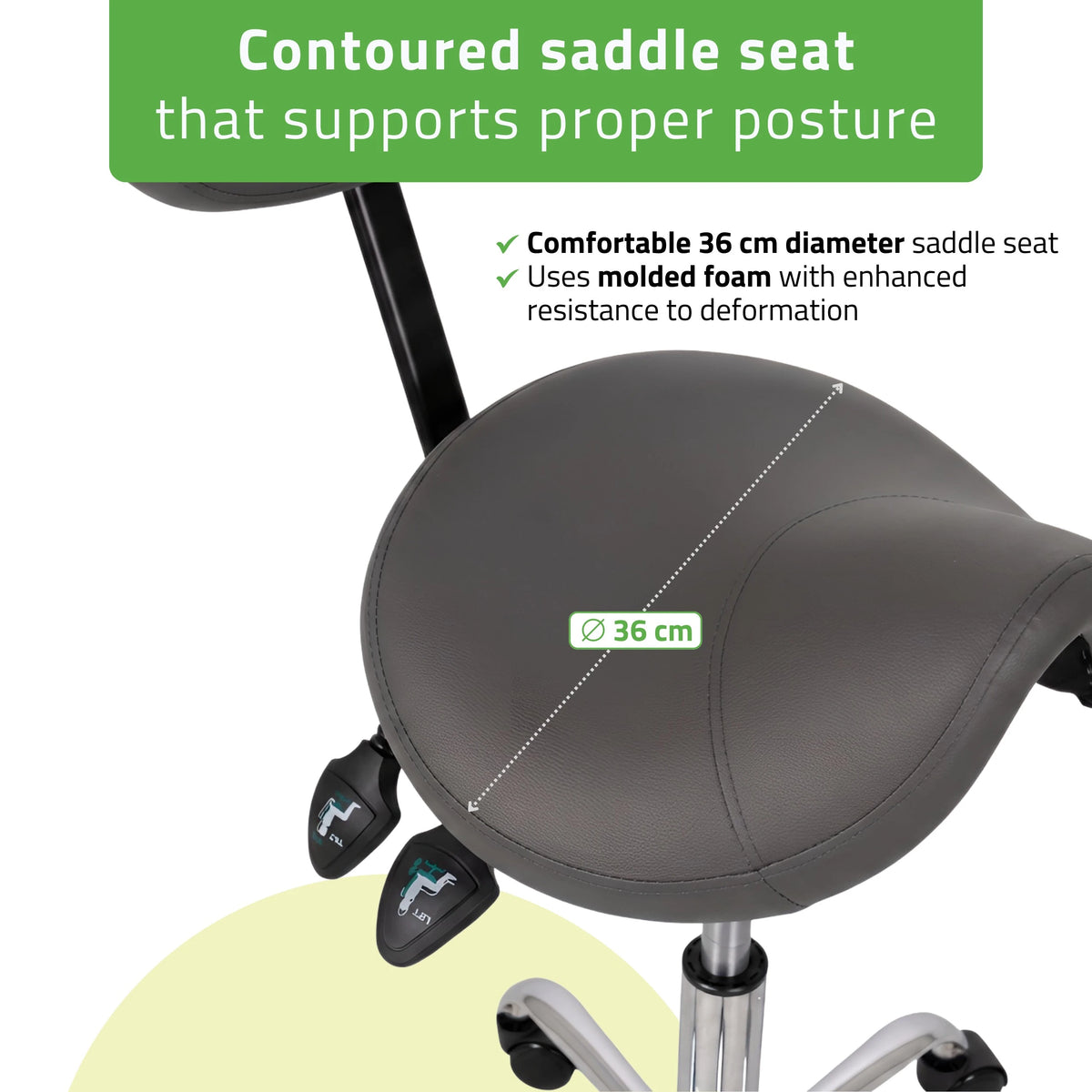Saddle stool Sola, Comfy Base k521 grey