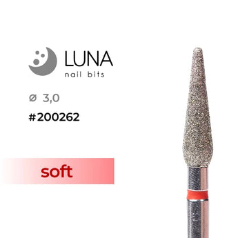Luna Bits Dimanta frēzes uzgalis Konuss 3,0 12 M, sarkana