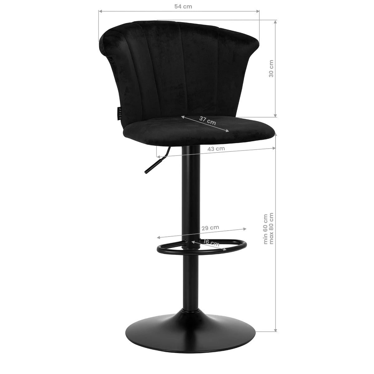 4Rico Барный стул QS-B801 бархат черный
