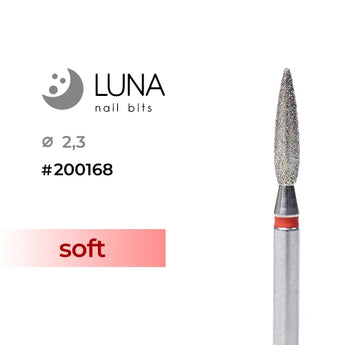 Luna Bits Dimanta frēzes uzgalis liesmiņas veids 2,3-10, sarkana