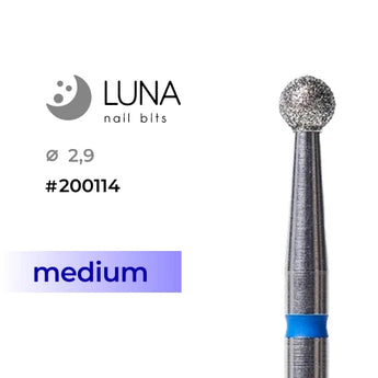 Luna Bits Dimanta frēzes uzgalis Lodīte, 2,9 mm, zila