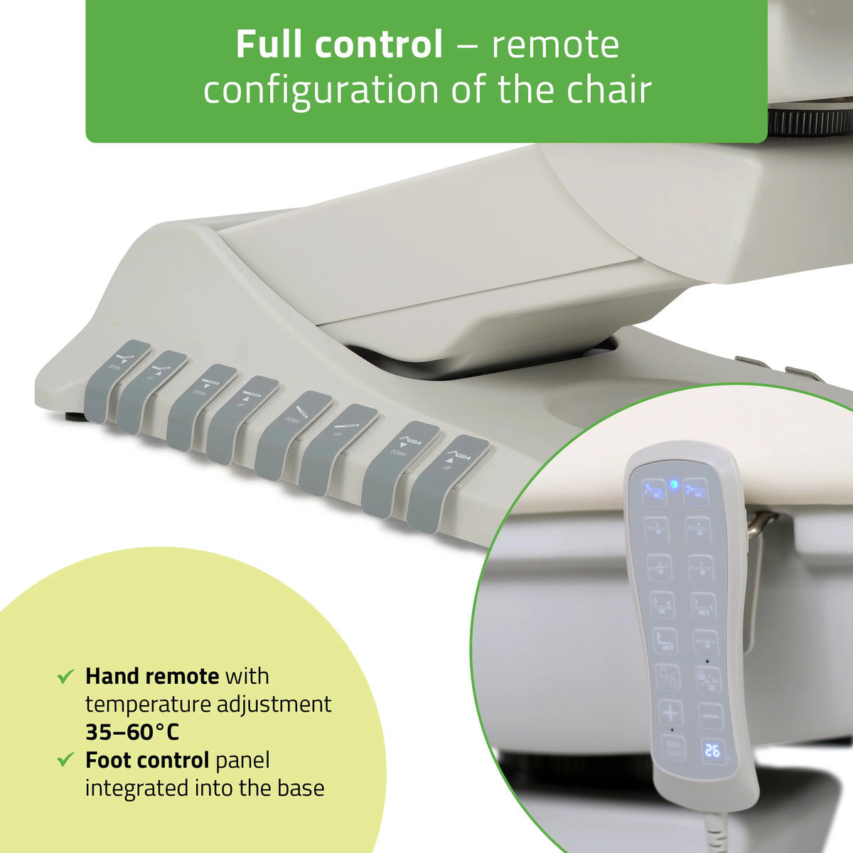 Poltrona estetista elettrica Luxoria PRO 5 K701, bianco neve