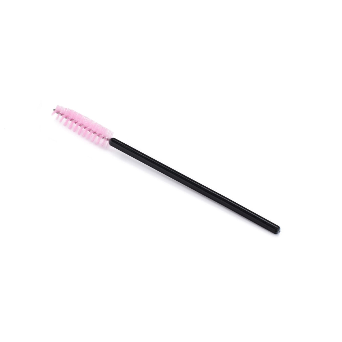 Silikon-Bürste für Wimpern und Augenbrauen, schwarz und rosa, 50er Set