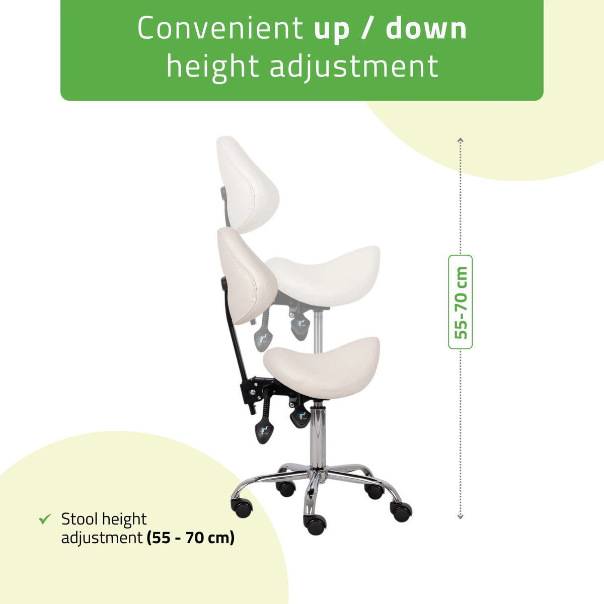 Saddle stool Sola, Comfy Base k501 white