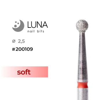 Luna Bits Dimanta frēzes uzgalis lodīte 2,5 mm, sarkana, smalkā griešana