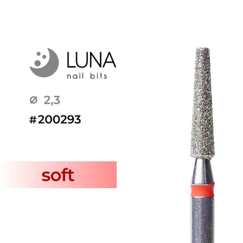 Luna Bits Dimanta frēzes uzgalis Nošķeltais konuss, 2,3/10 mm, sarkana, smalkgrauds