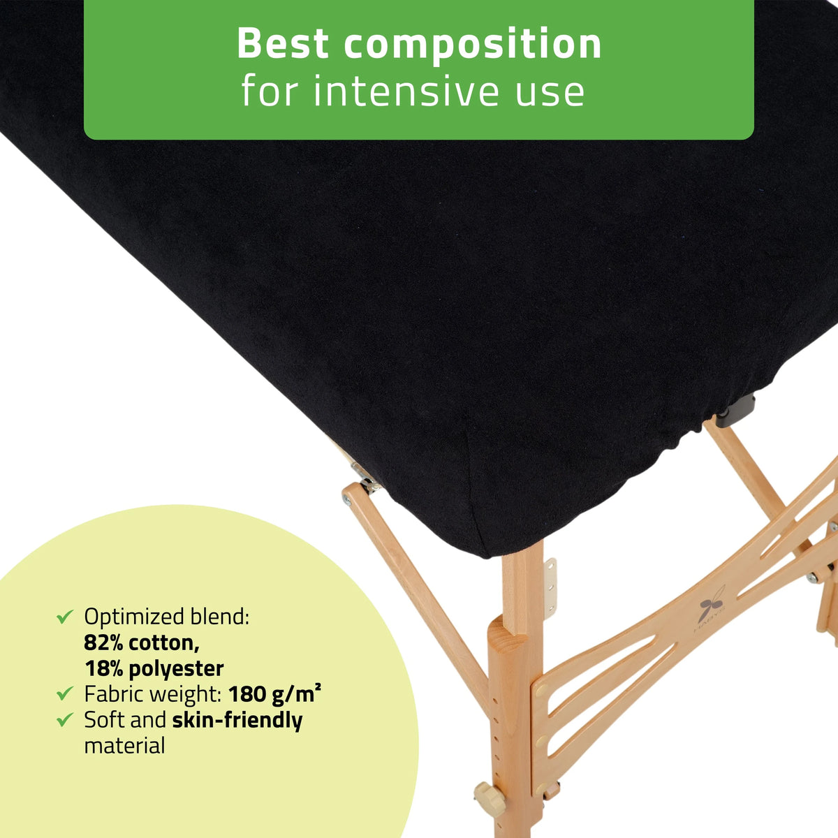 Terry Table Sheet for portable tables 70-75/ 180-185 black