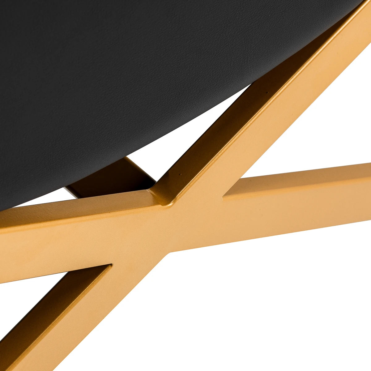 Sillon Alba black eyelash treatment chair with gold base