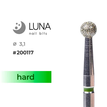 Luna Bits Dimanta frēzes uzgalis lode, 3,1 mm, zaļa (rupja)