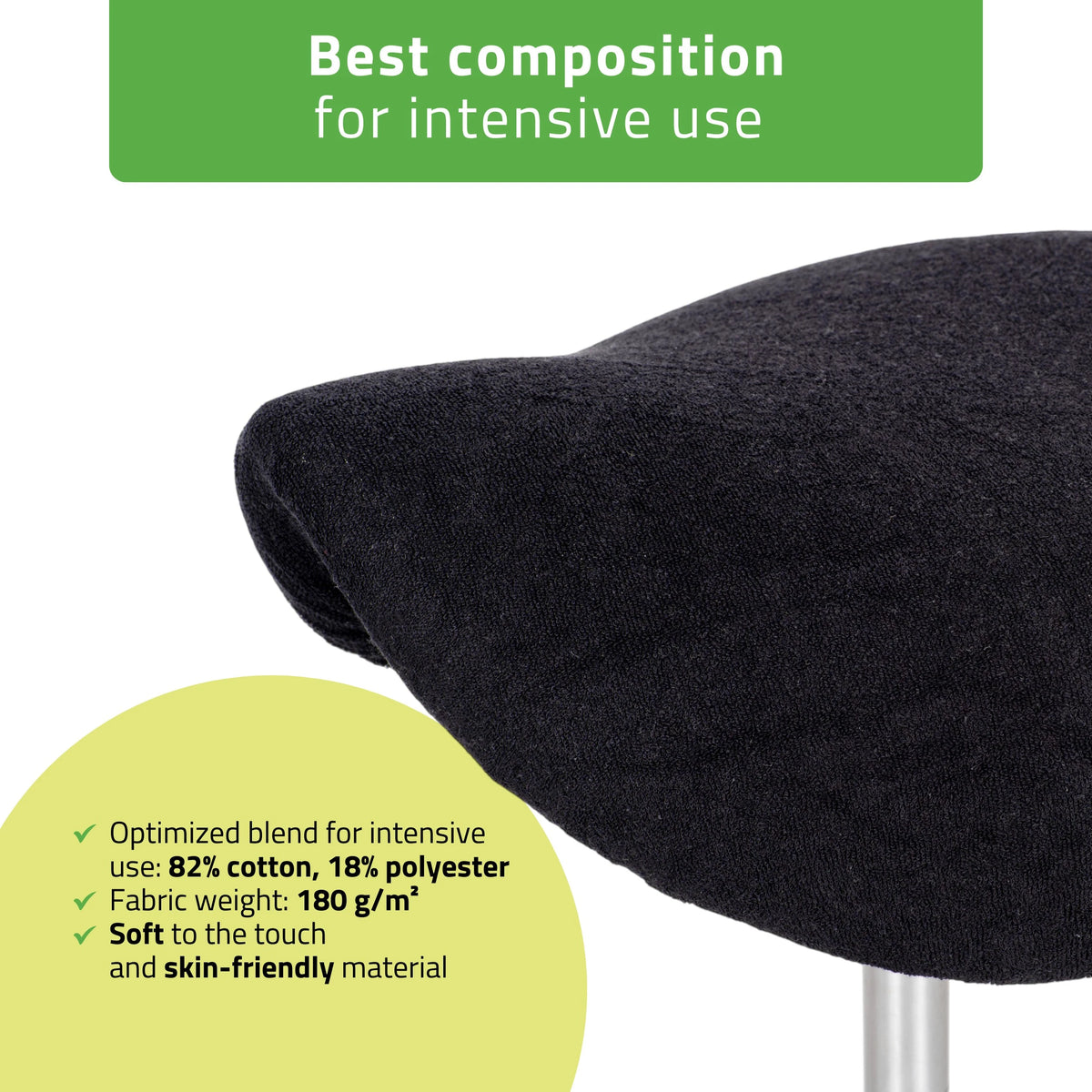Frotte cover with elastic for stool, diameter 60 cm black