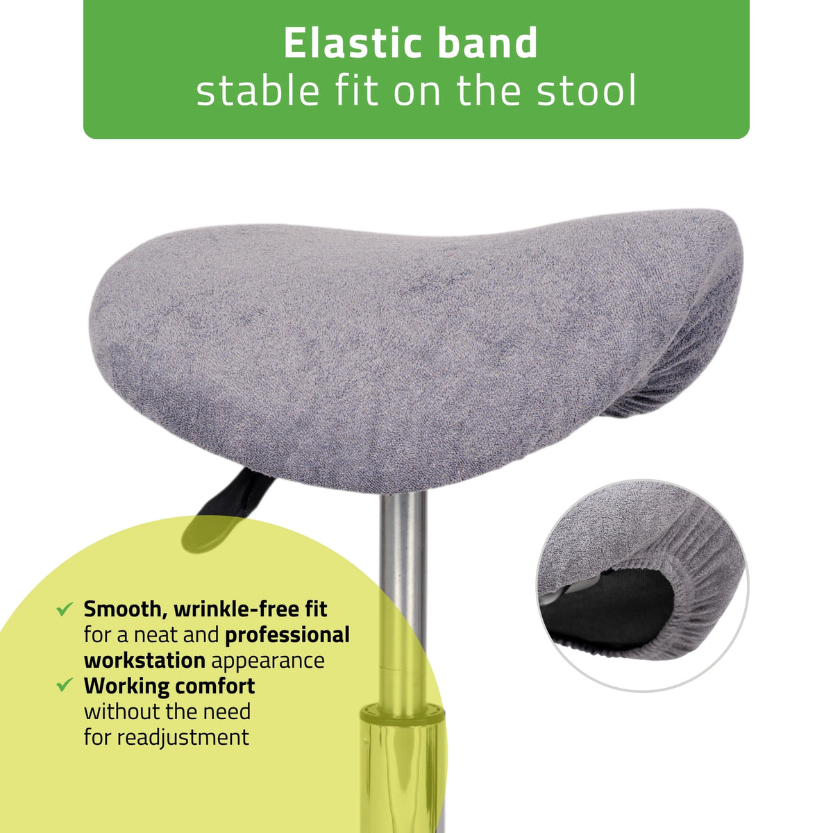 Frotte cover with elastic for stool, diameter 60 cm gray