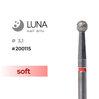 Luna Bits Dimanta frēzes uzgalis Lodīte, 3,1 mm, sarkana