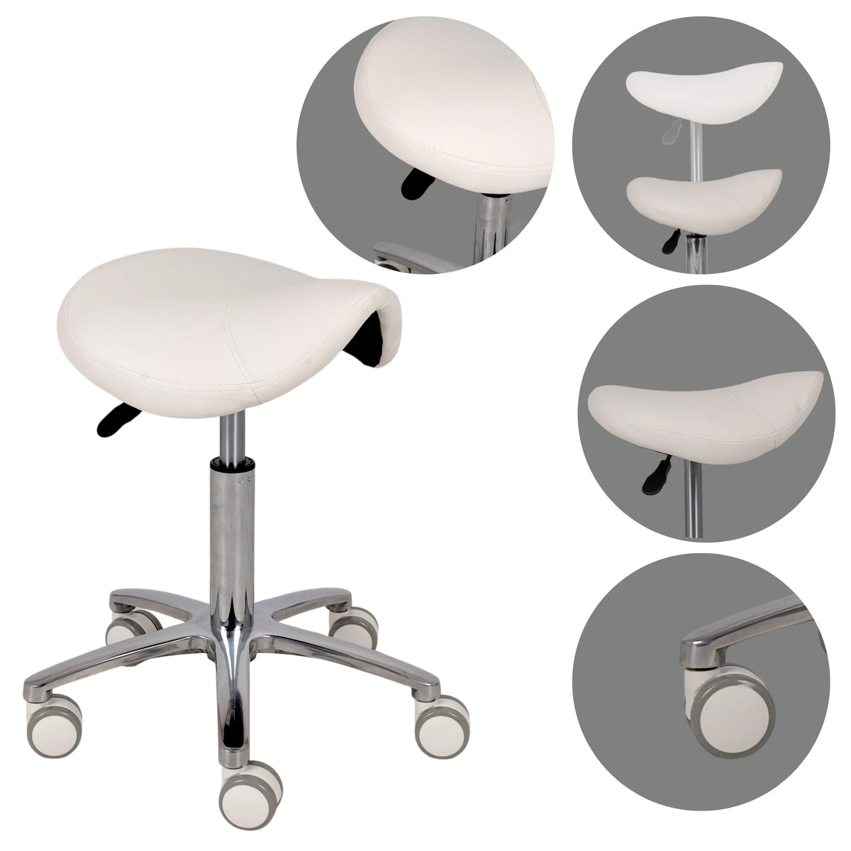 Saddle stool Lila, PVC k501 white