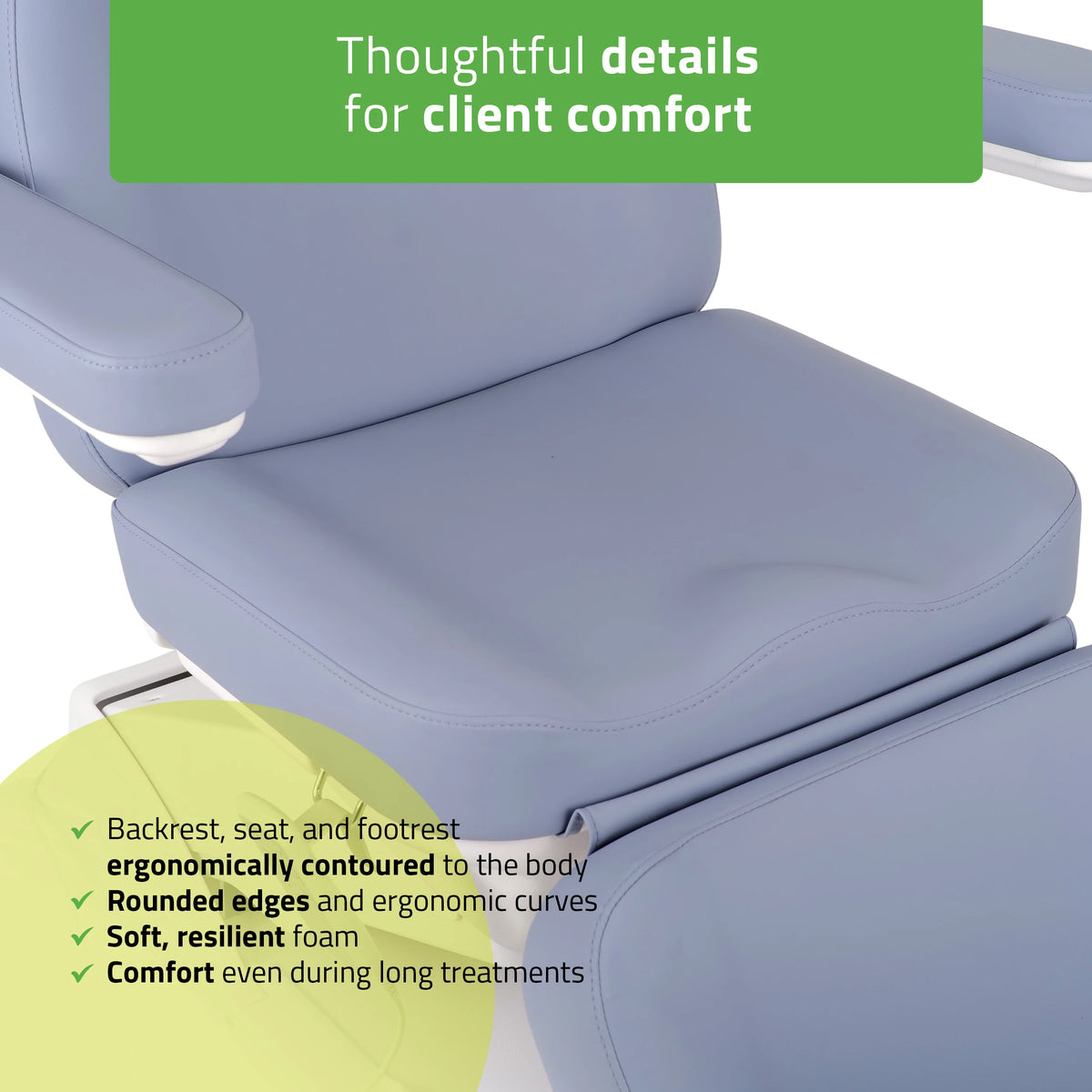 Cosmetic treatment chair, electric Elara PRO 4, violet