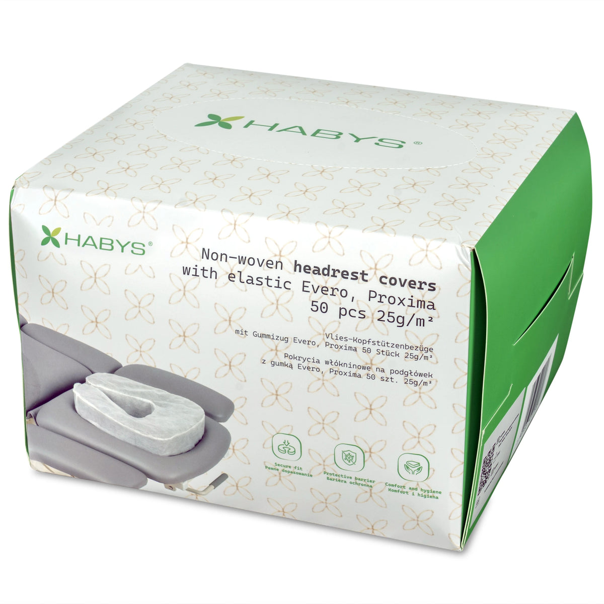 Copri poggiatesta in TNT con elastico Evero, Proxima, 50 pz, 25 g/m²