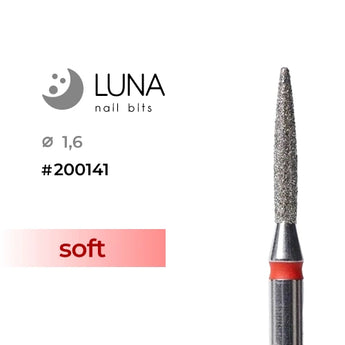 Luna Bits Dimanta frēzes uzgalis Liesma, 1,6-10 mm, sarkana