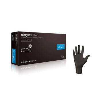 Nitrila cimdi, bez pulvera, M, melni, 100 gab., nitrylex®