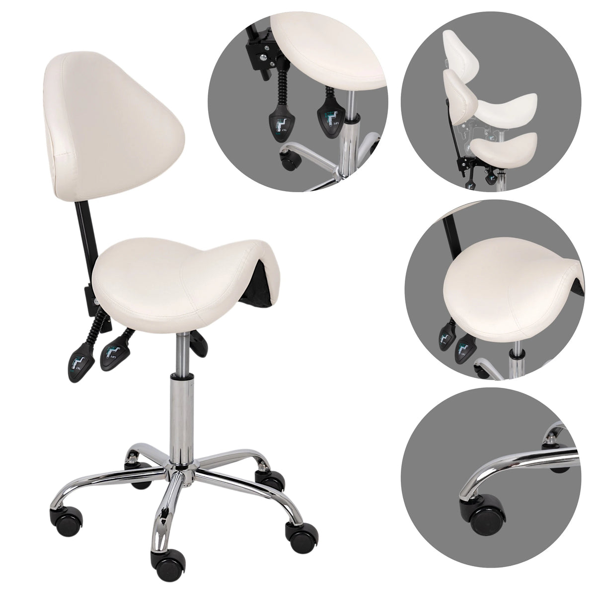 Saddle stool Sola, Comfy Base k501 white