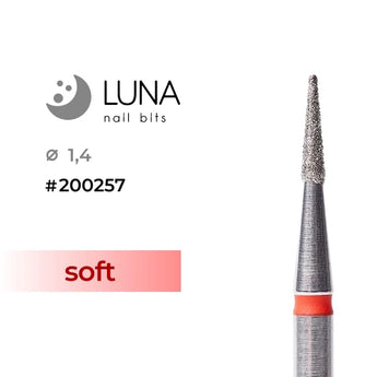 Luna Bits Dimanta frēzes uzgalis Konuss, 1,4/6 mm, sarkana, smalkgrauds